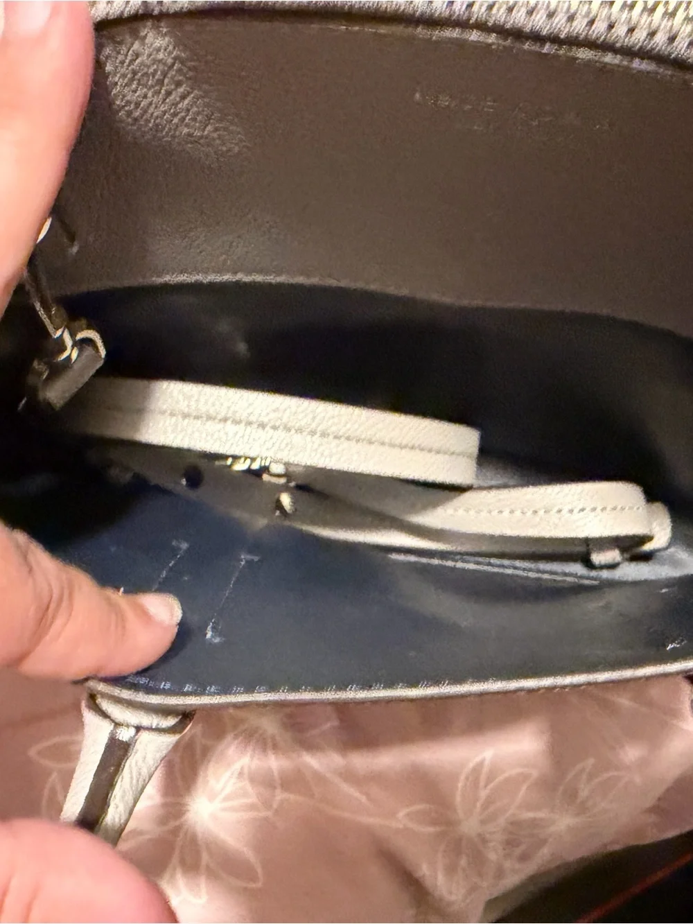 kate spade Pebbled Leather Satchel in Light Gray